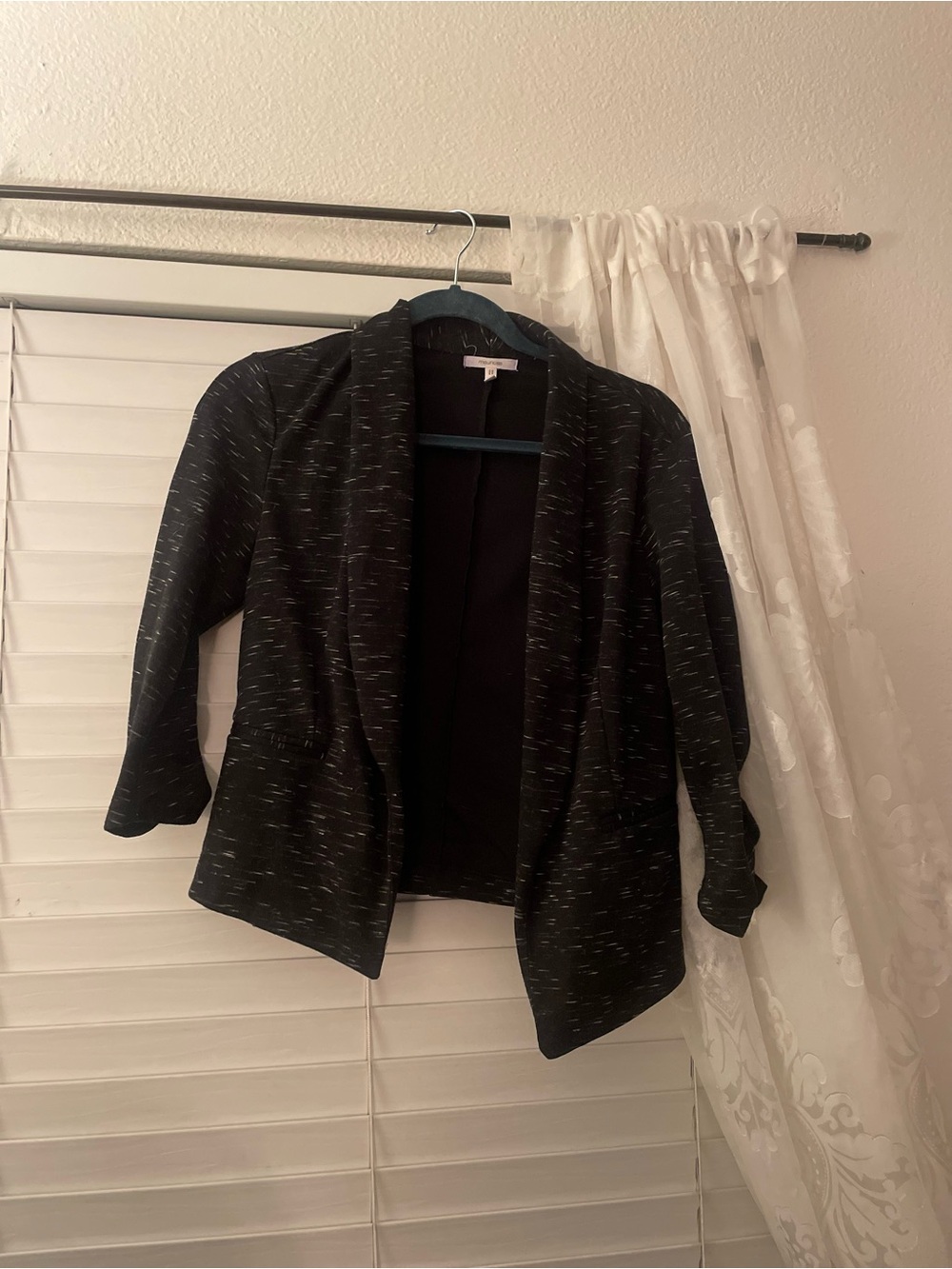 Maurices Black Marled Open-Front Cardigan Blazer